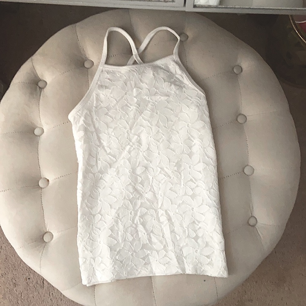 white laced tank top